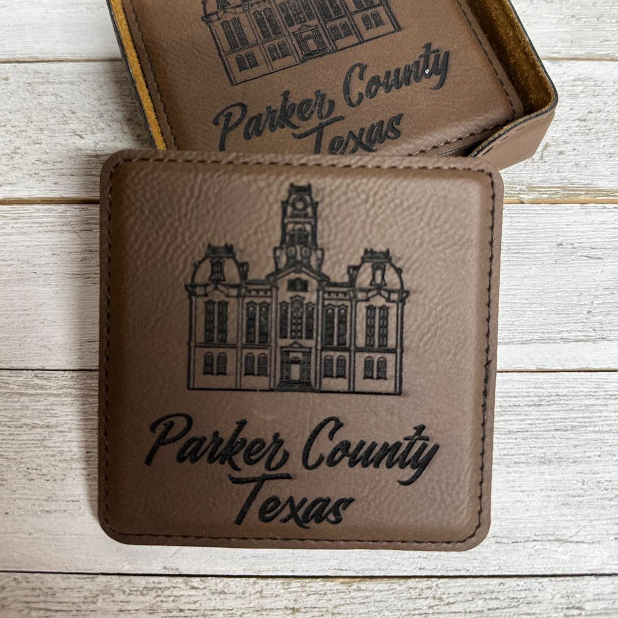 Leather Parker County Texas Coasters