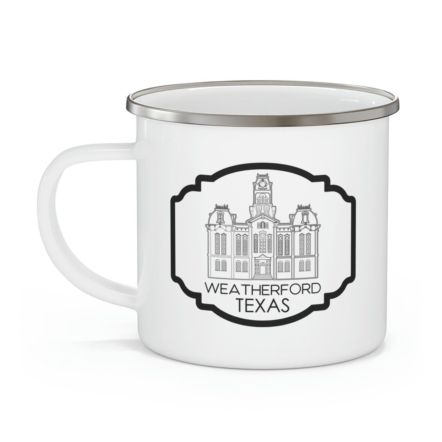 Parker County Courthouse Silver Top Enamel Camping Mug