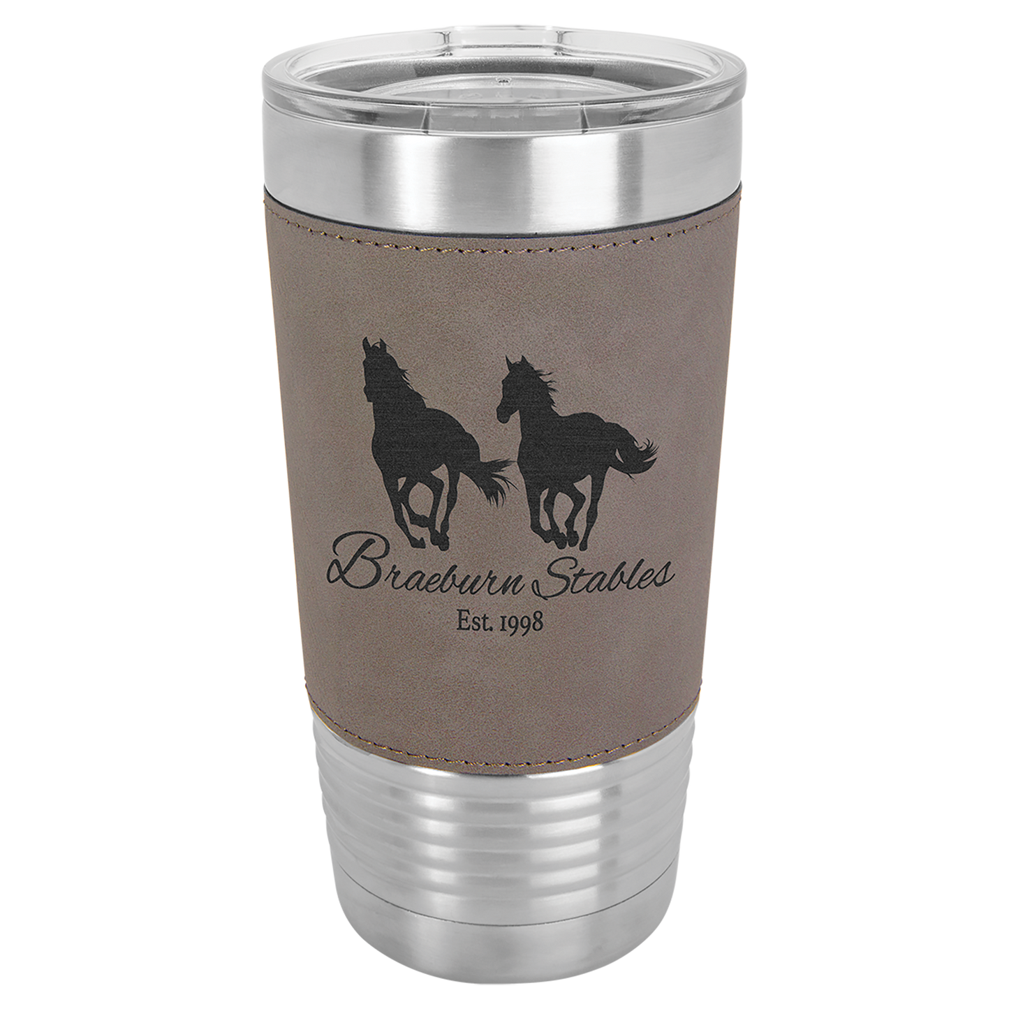 20 Oz Personalized Leather Wrapped Tumbler