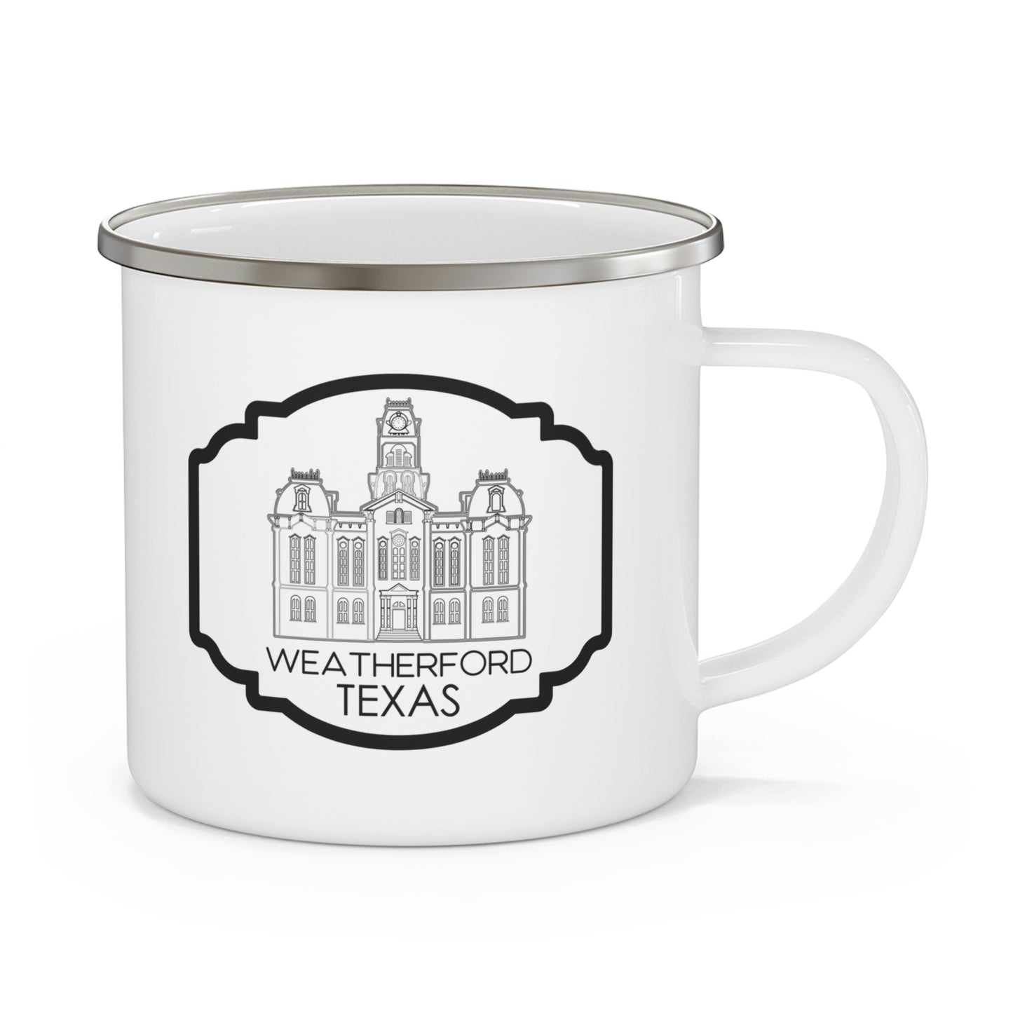 Parker County Courthouse Silver Top Enamel Camping Mug