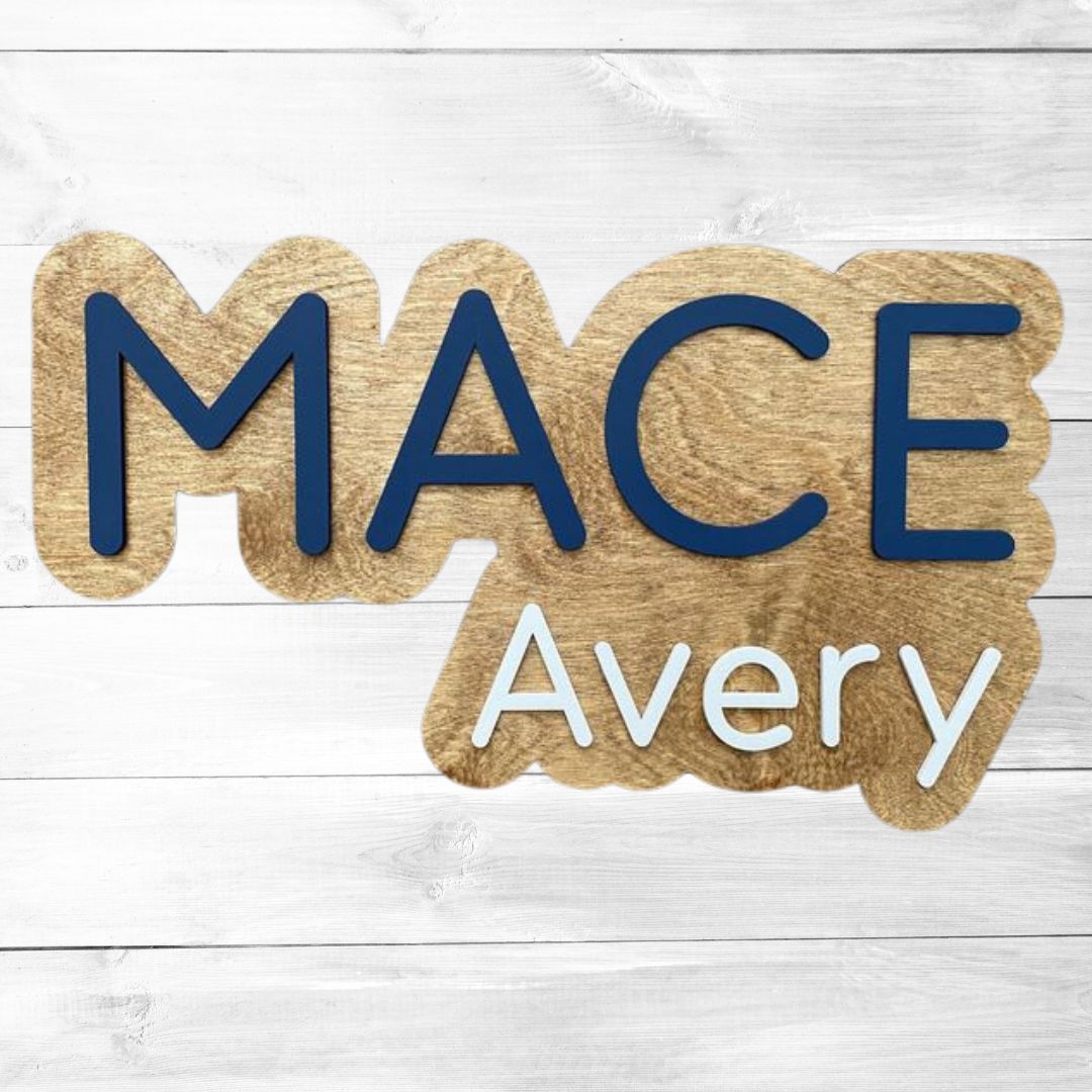Double Layered Child's Name Wall Sign