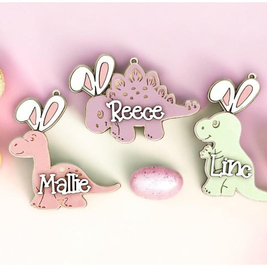 Dino Bunny Easter Basket Tag