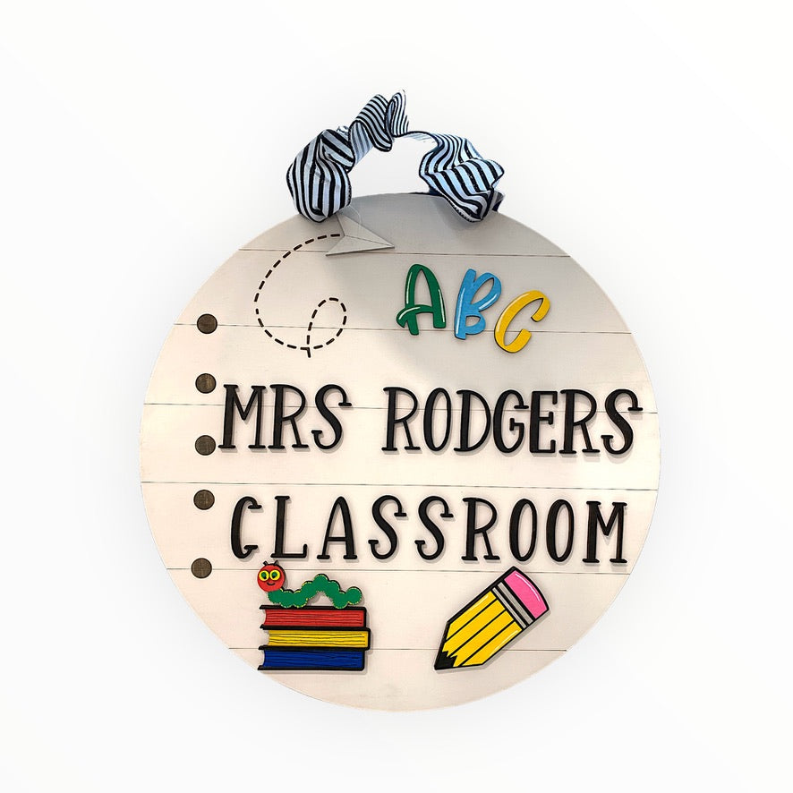 Classroom Sign Personalized with Pencils