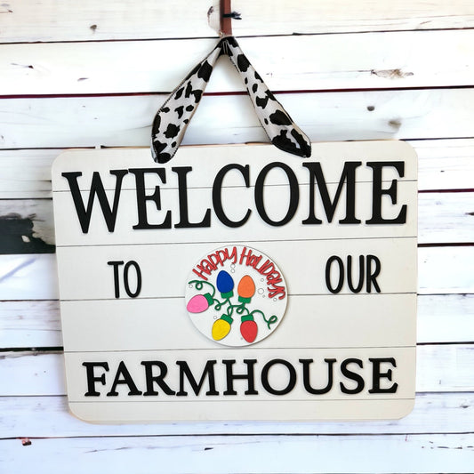 Farmhouse Sign with Vibrant Color Interchangeables