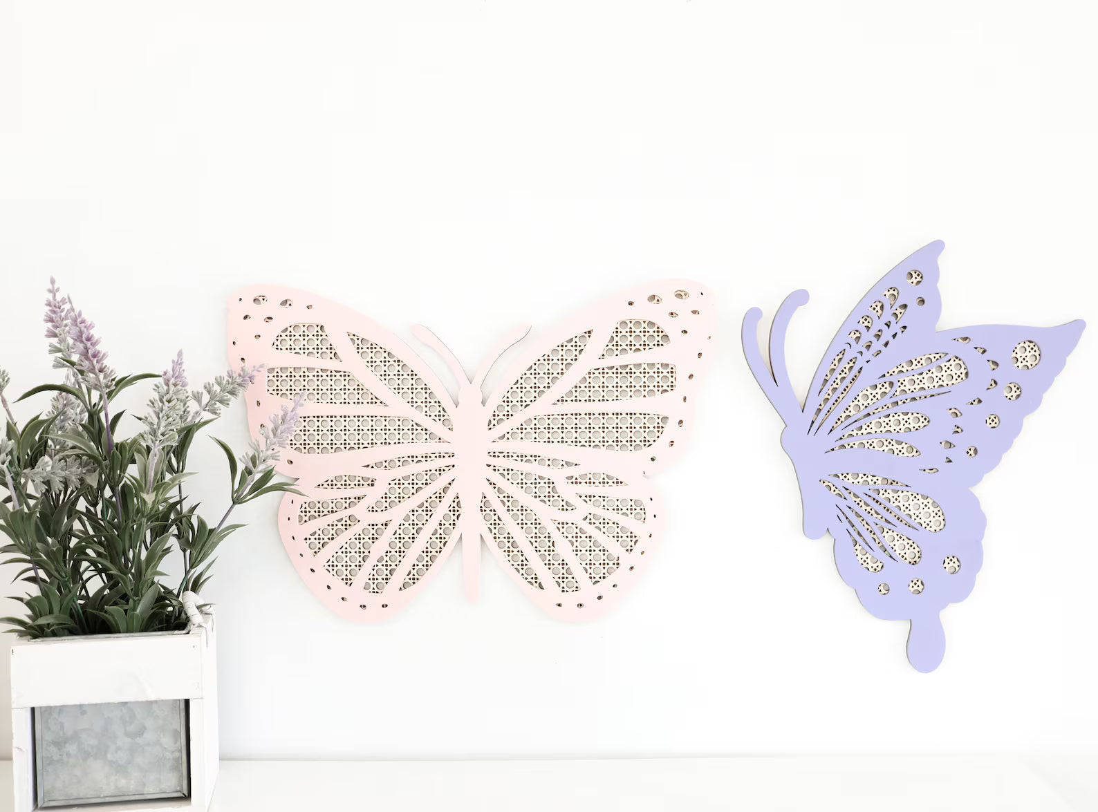 Boho Rattan Butterfly Set of Two
