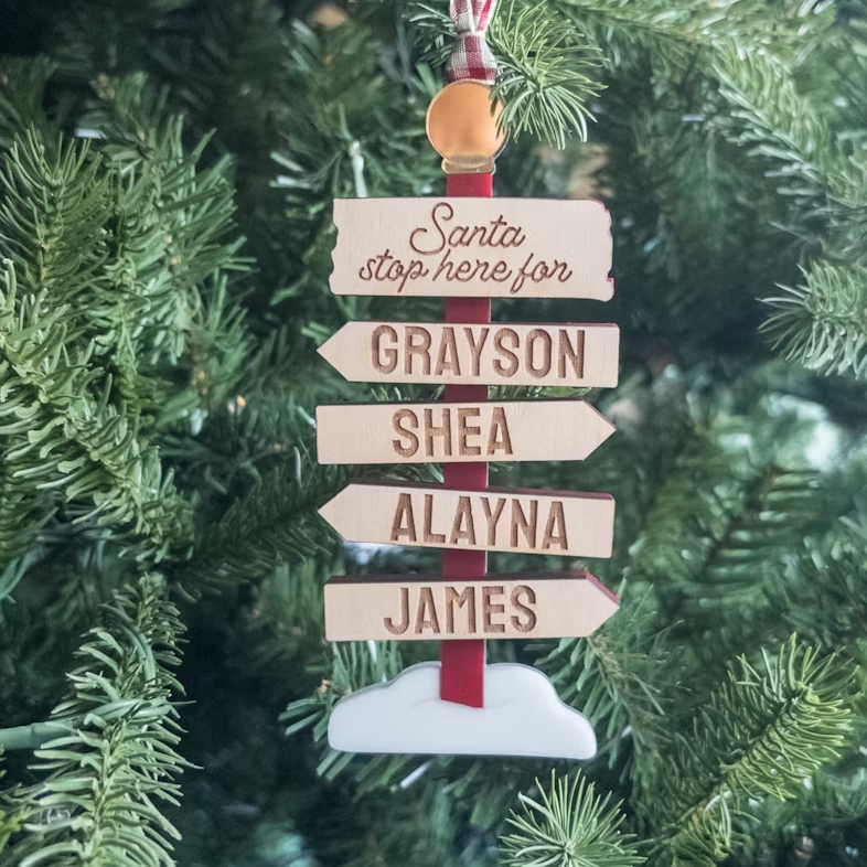 North Pole Personalized Name Sign Post