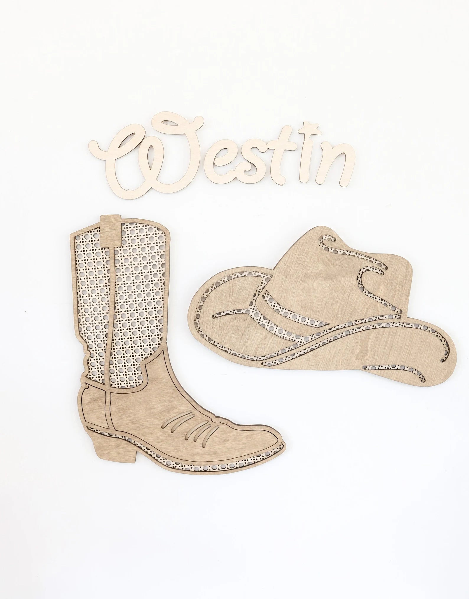 Boho Rattan Boot and Hat