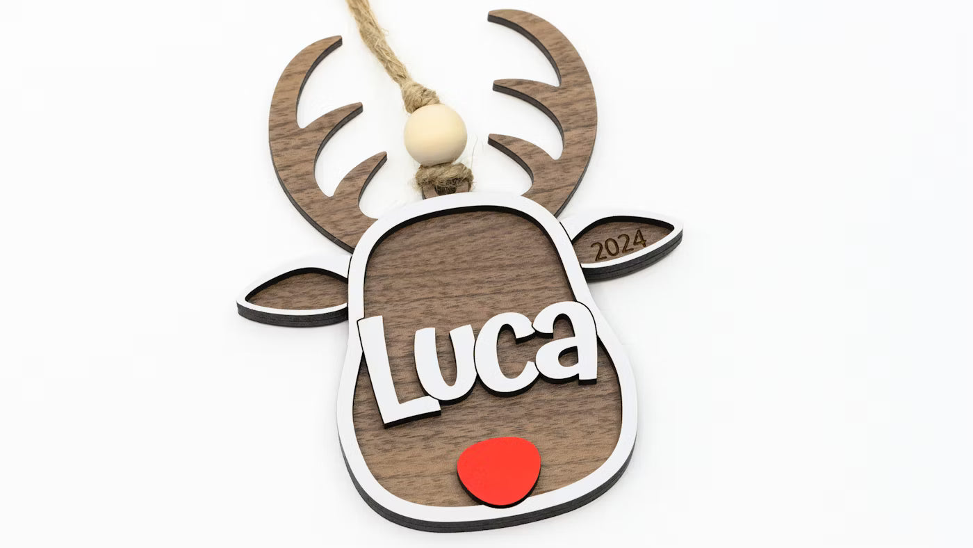 Snowman or Reindeer Stocking Tag or Christmas Ornament