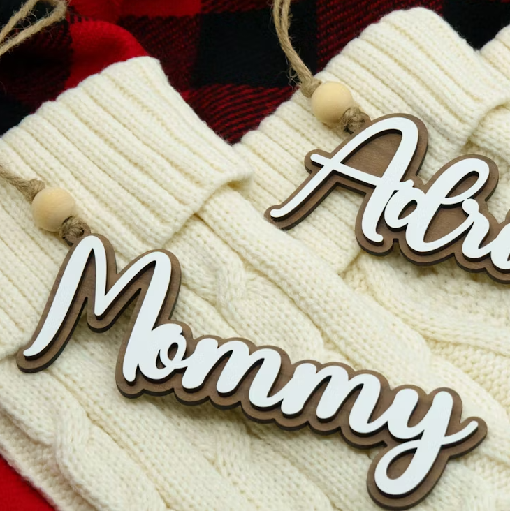 Layered Wood Stocking Tag