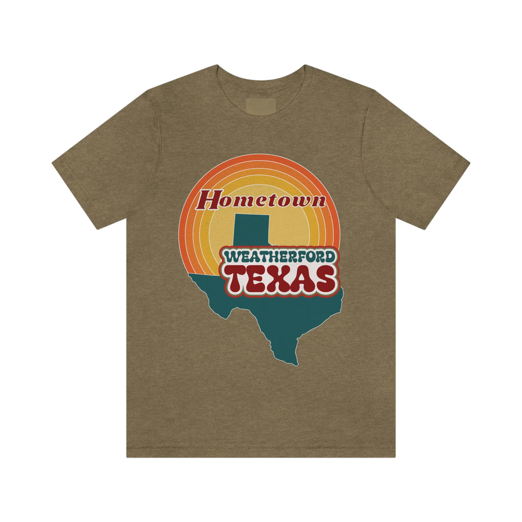 Hometown Weatherford Texas State Retro Tee