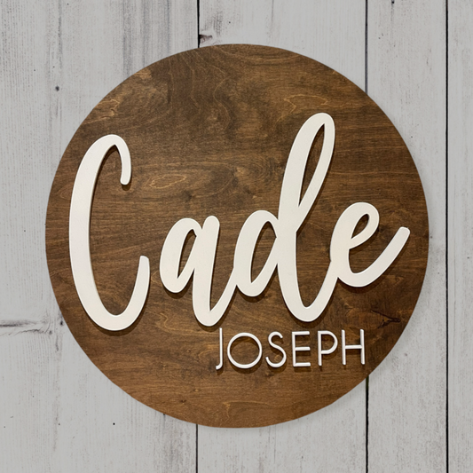 Round Baby Nursery Room Sign