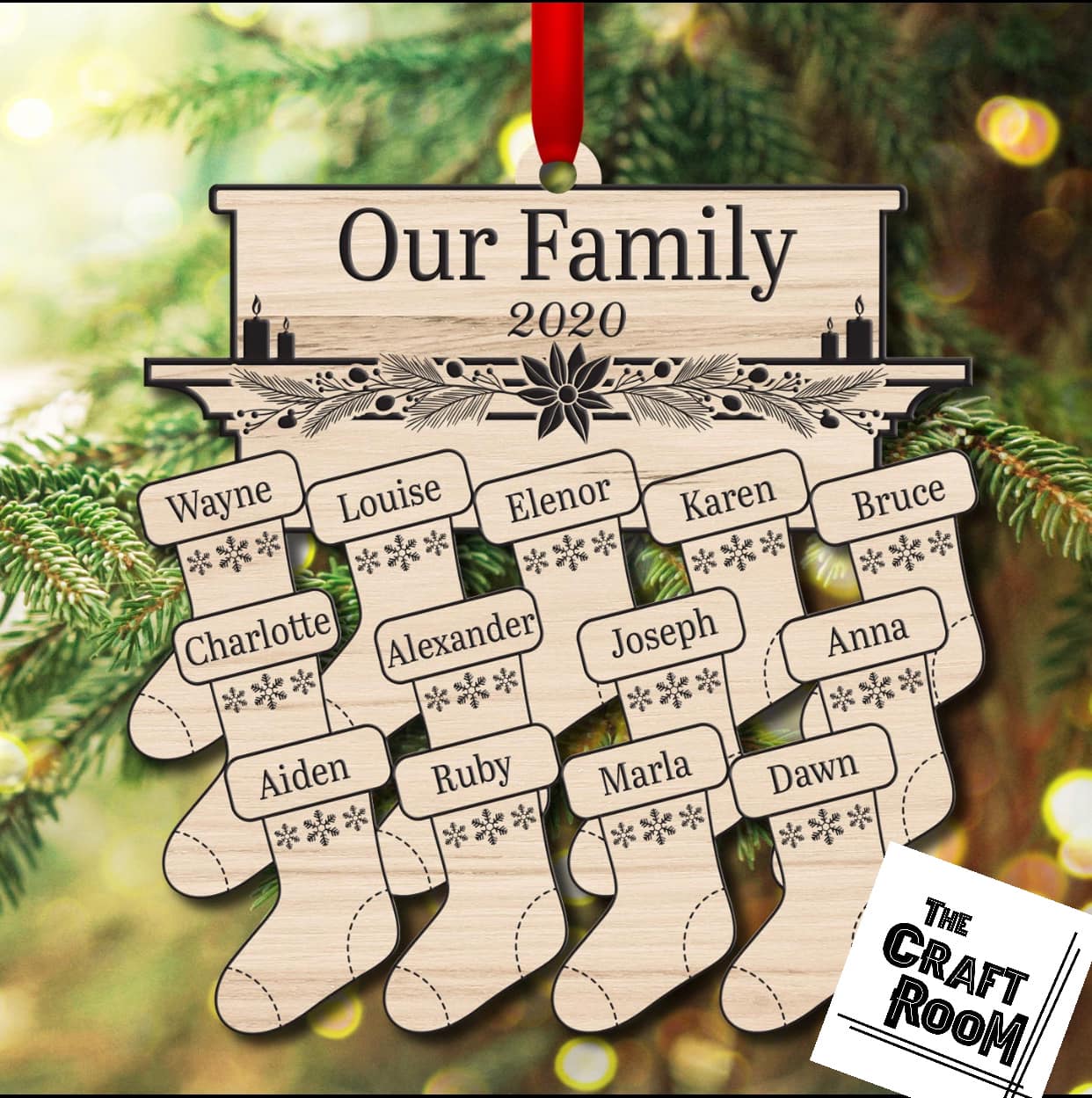 Family Personalized Stockings Ornament