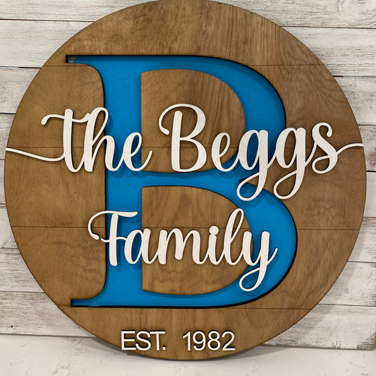 Stained Monogram Sign