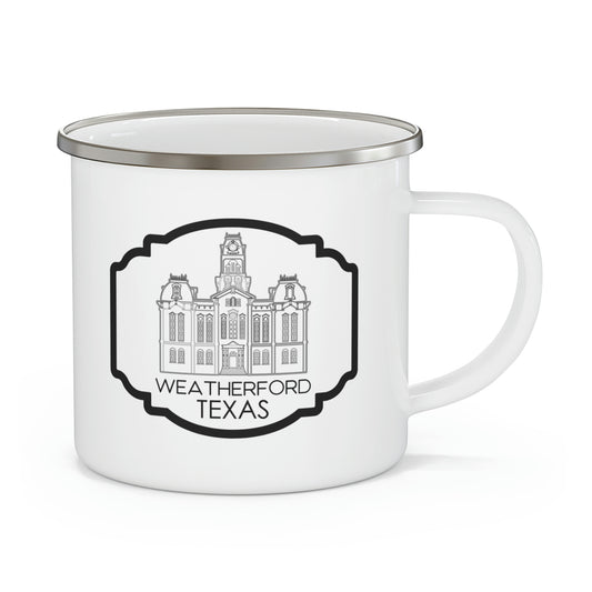 Parker County Courthouse Silver Top Enamel Camping  Mug