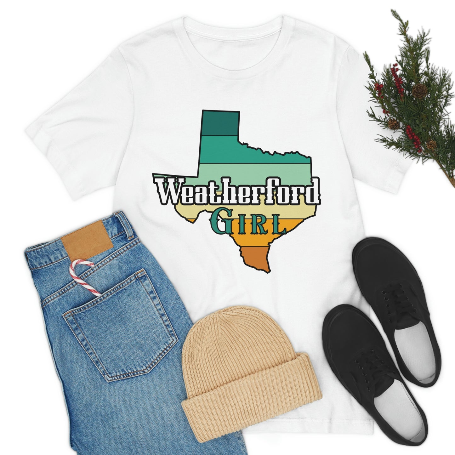Weatherford Girl Texas State Retro Tee