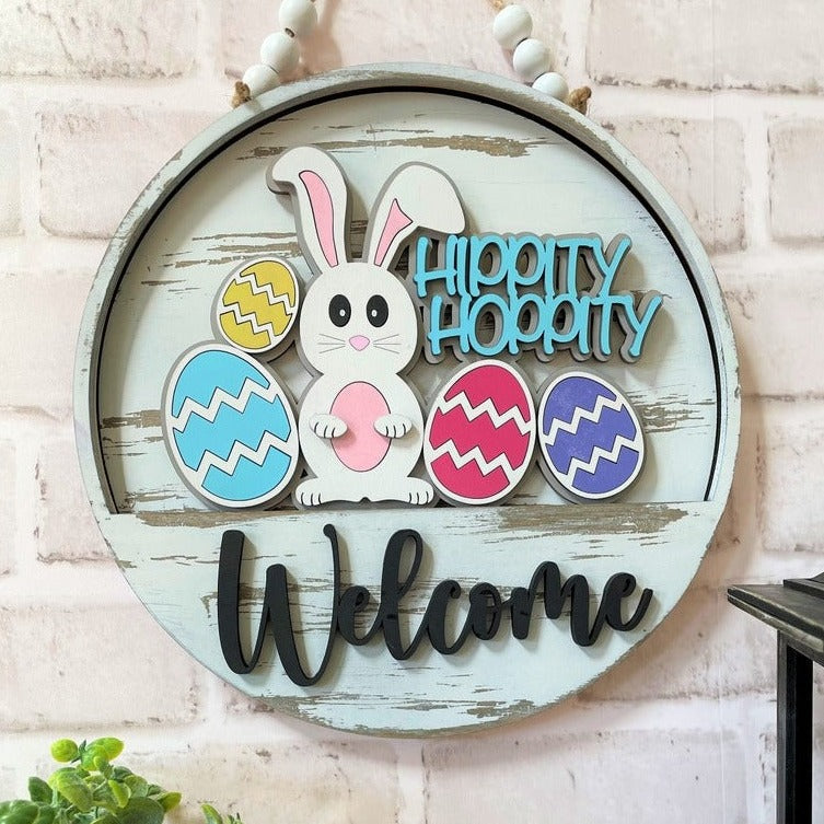 Easter Welcome Sign Slotted Theme