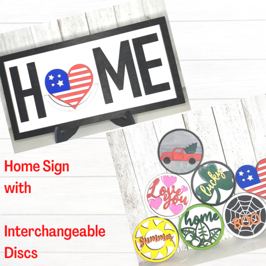 Small Home Sign with Interchangeable Seasons