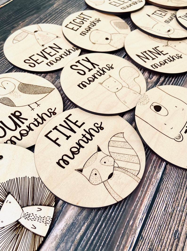 Cute Animal Milestone Tile Set of 15