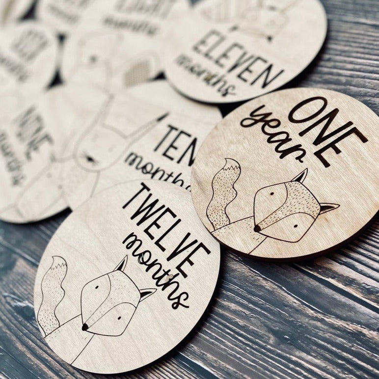 Cute Animal Milestone Tile Set of 15