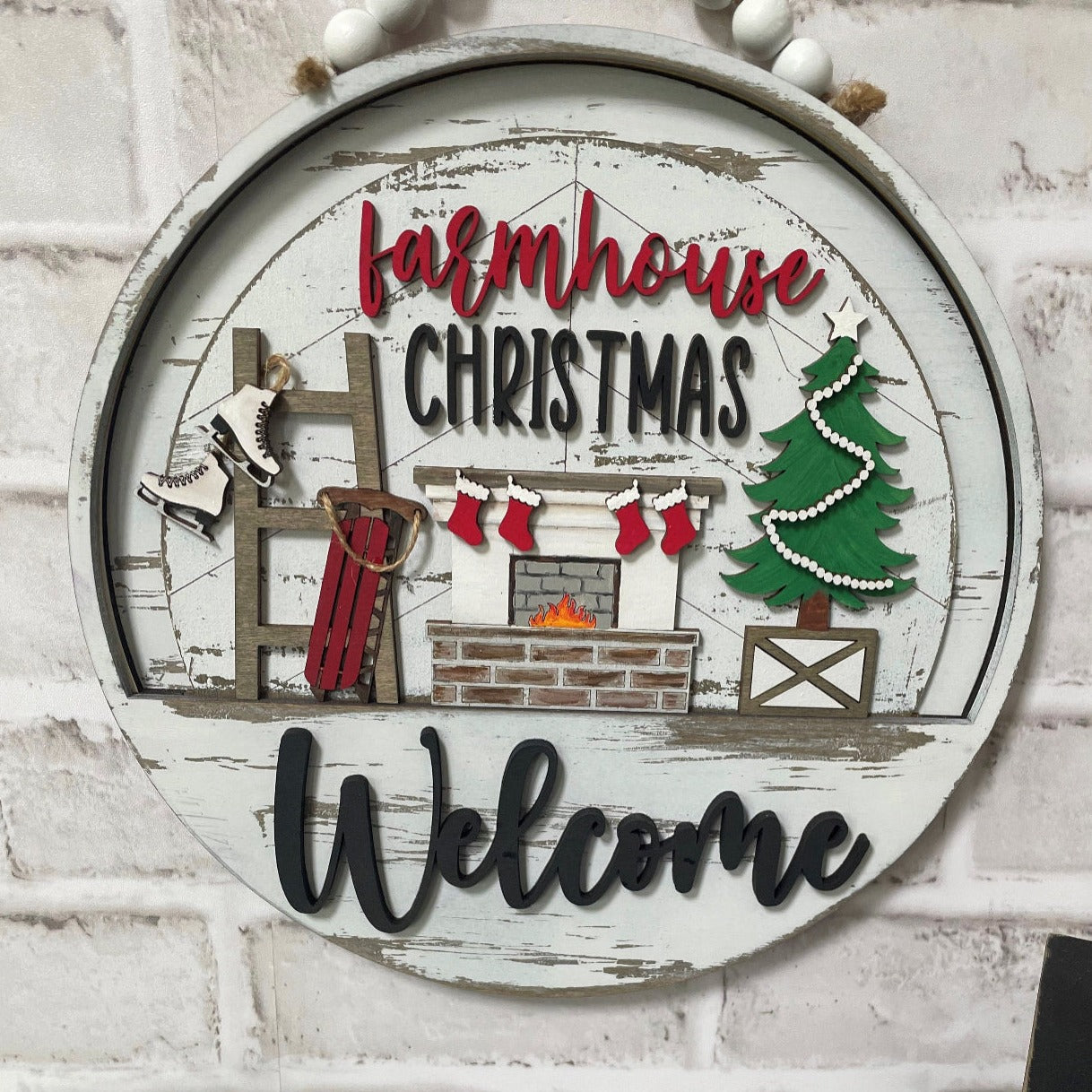 Farmhouse Christmas Slotted Sign Insert