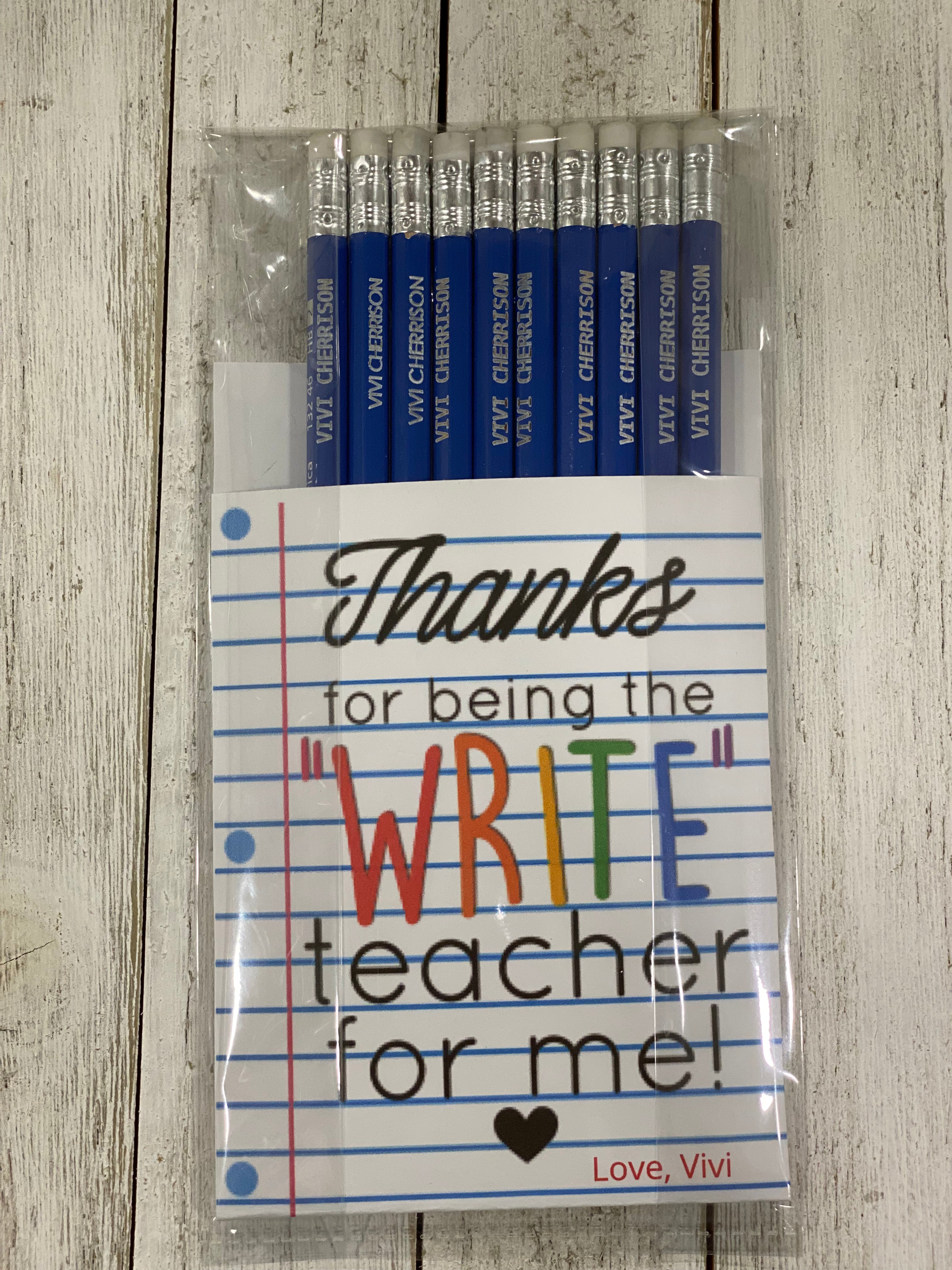 10 Personalized Wood Pencils