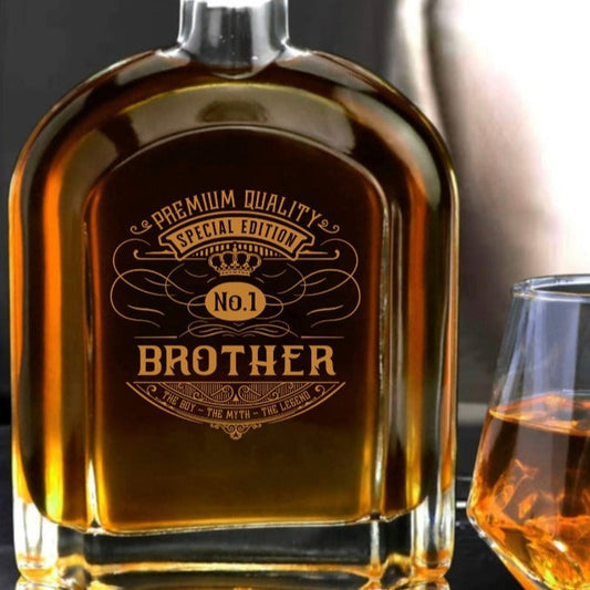 Personalized Engraved Decanter and 2 Whiskey Glasses