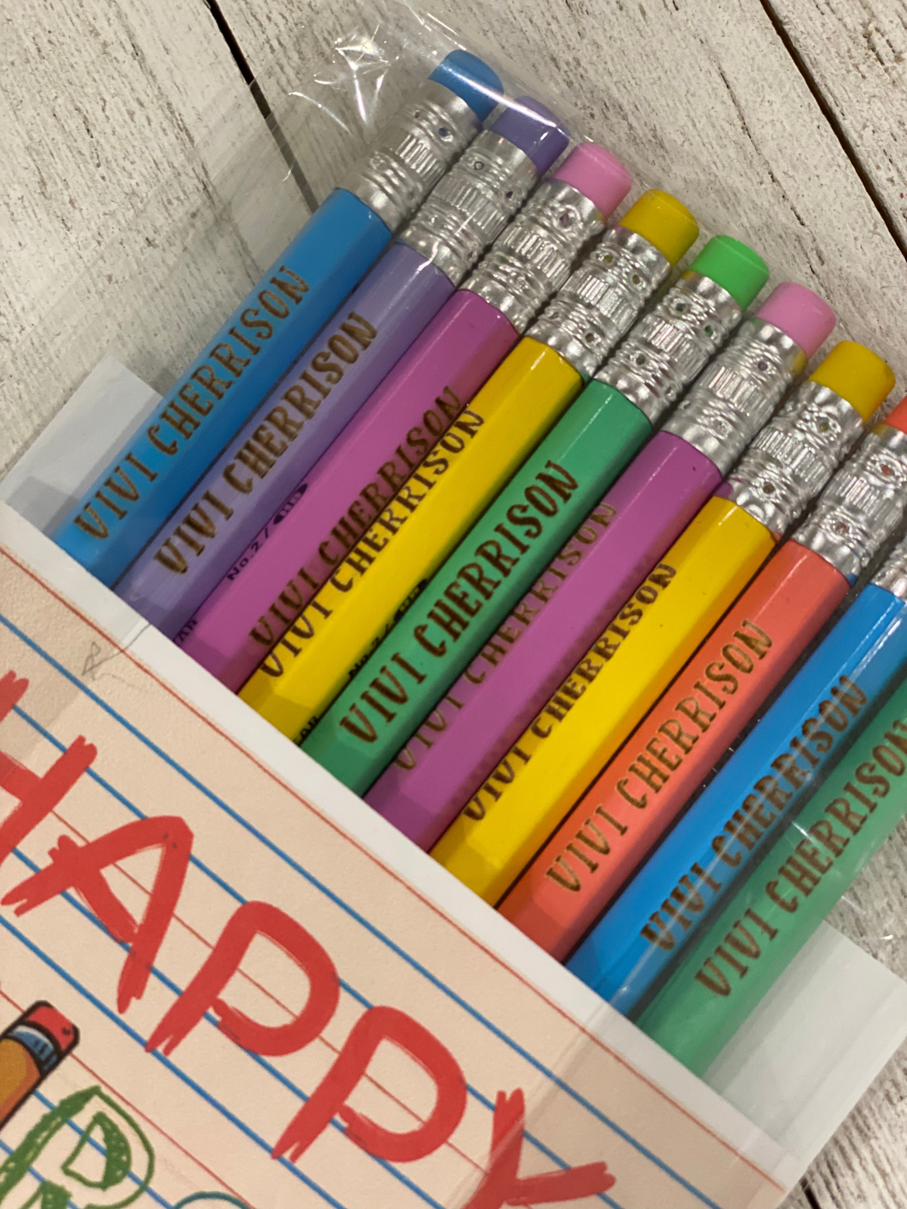 10 Personalized Wood Pencils