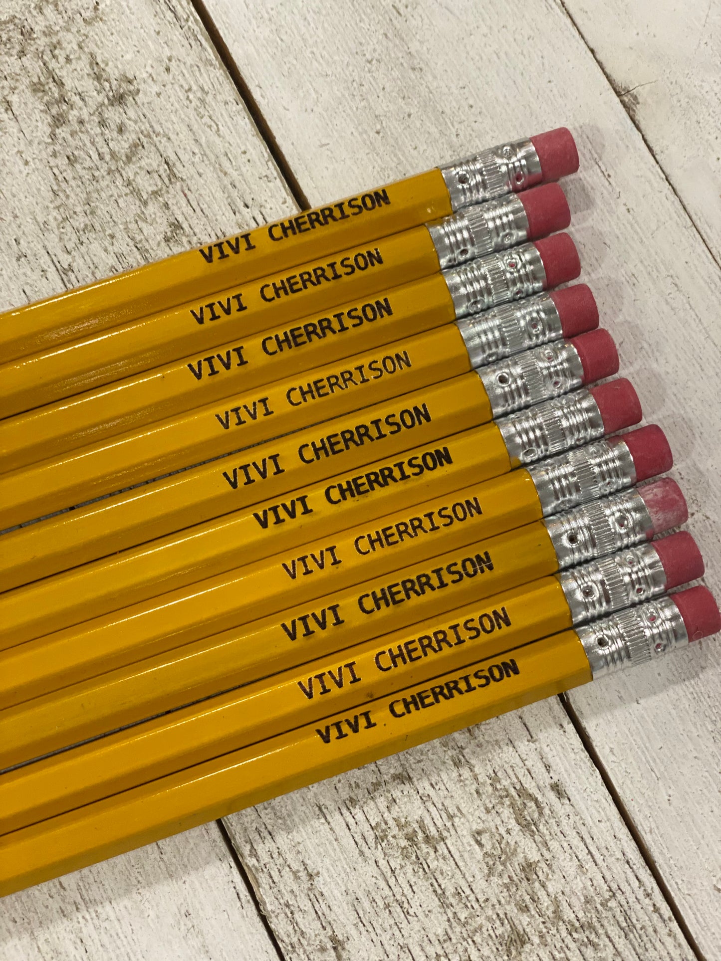 10 Personalized Wood Pencils