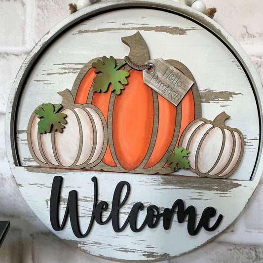 Fall Pumpkins Welcome Sign Slotted Theme