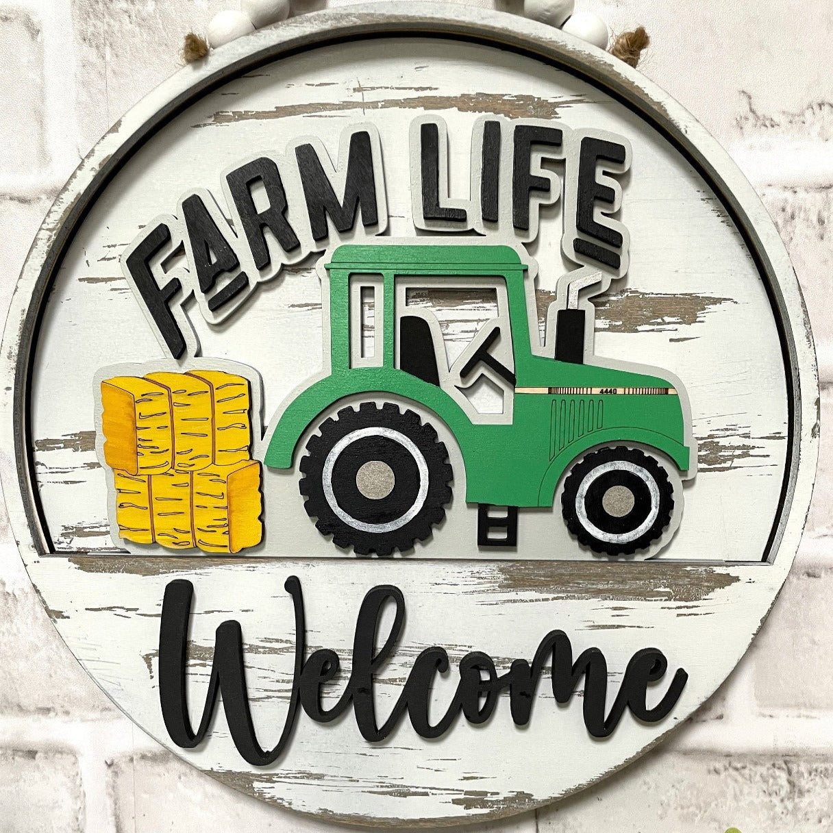 Farm Life Tractor Welcome Sign Slotted Theme