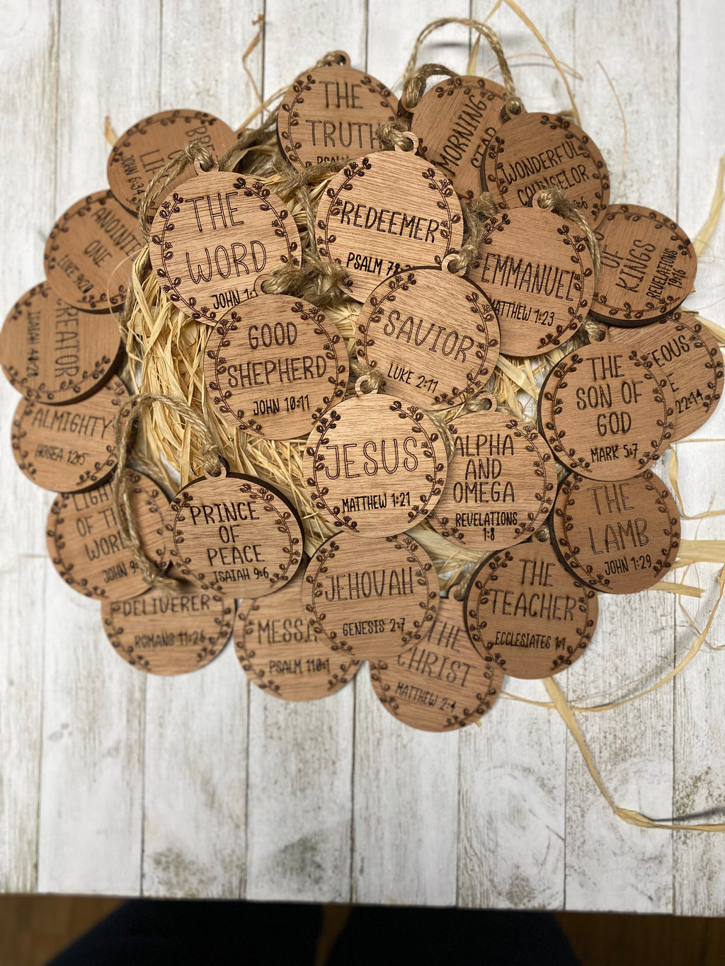 25 Names Of Jesus Ornaments in a Keepsake Box