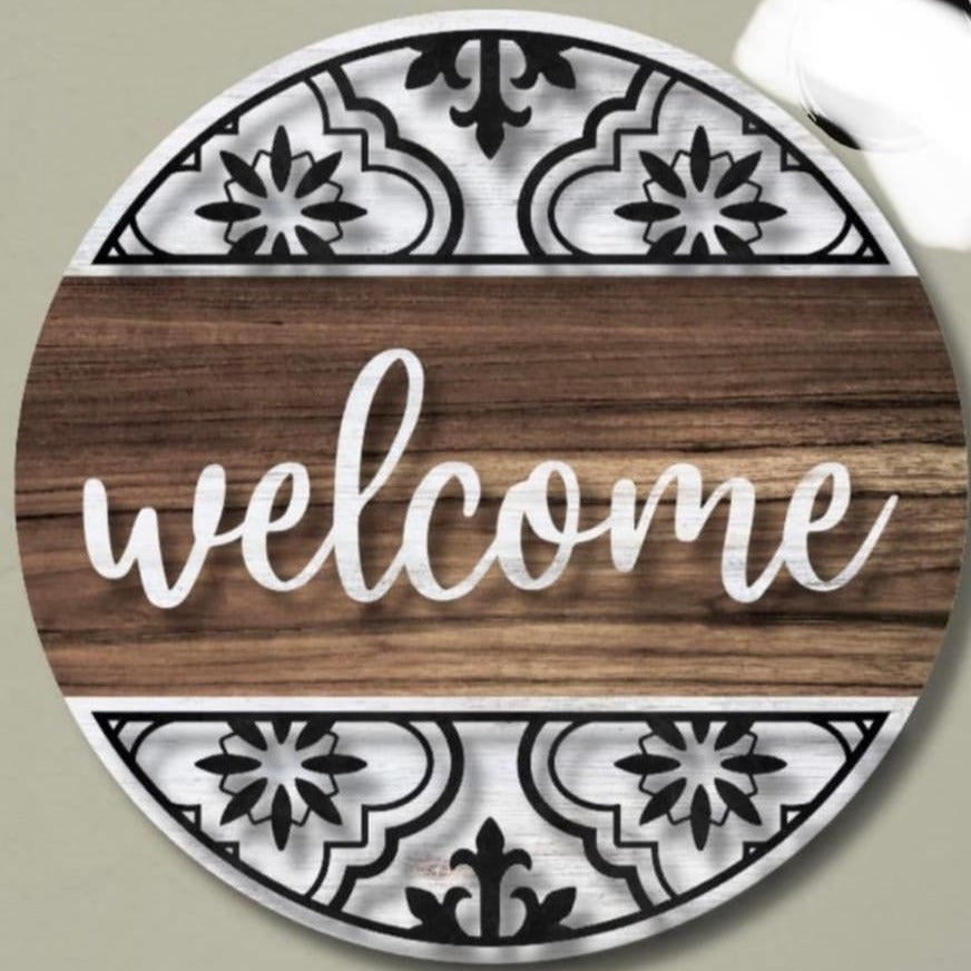 Welcome Fleur Door Hanger