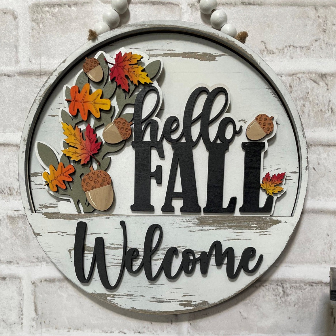 Hello Fall Welcome Sign Slotted Theme