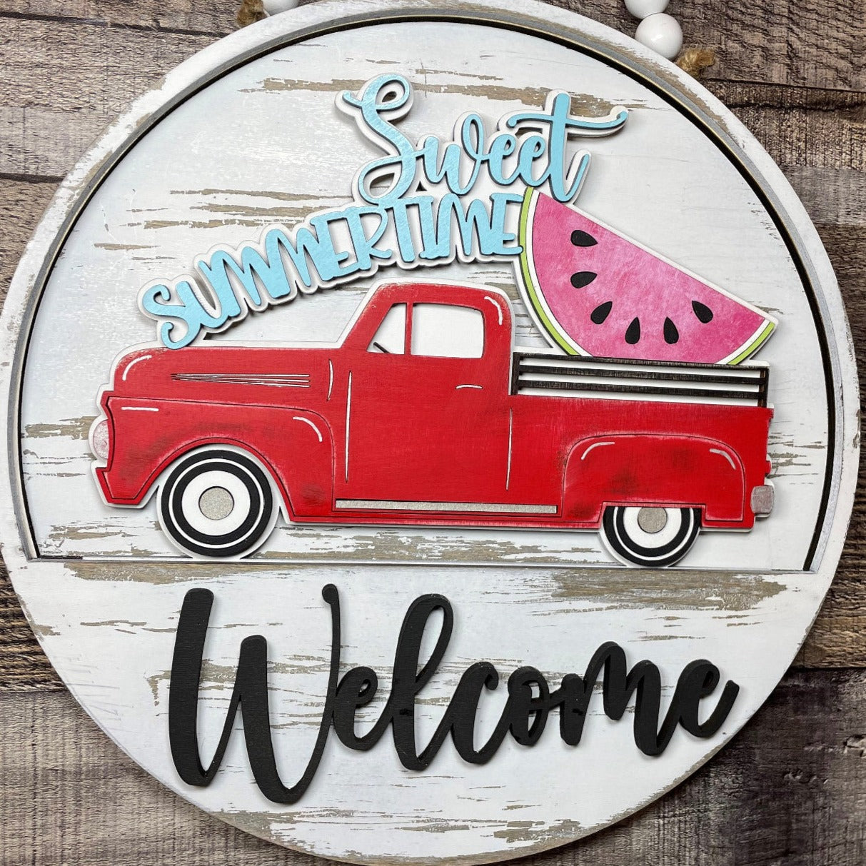 Summer Truck Welcome Sign Slotted Theme