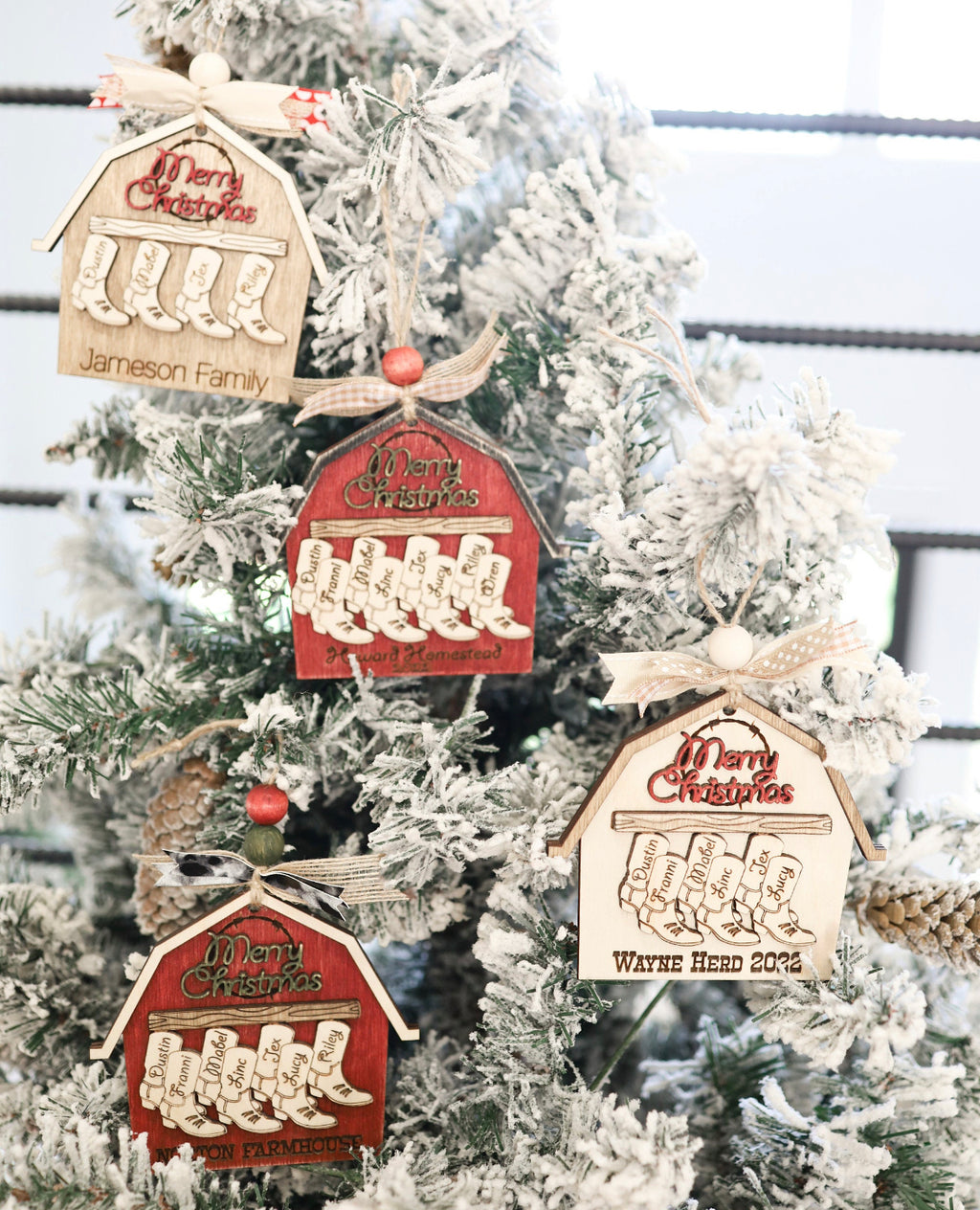 Cowboy Boot Family Christmas Ornament