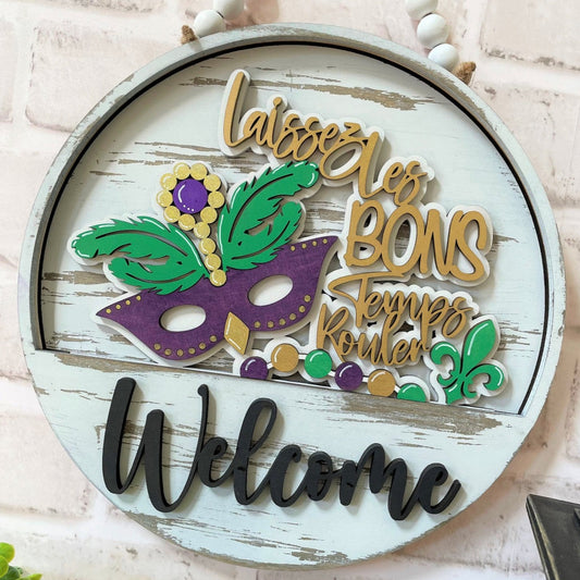 Mardi Gras Welcome Slotted Sign Insert