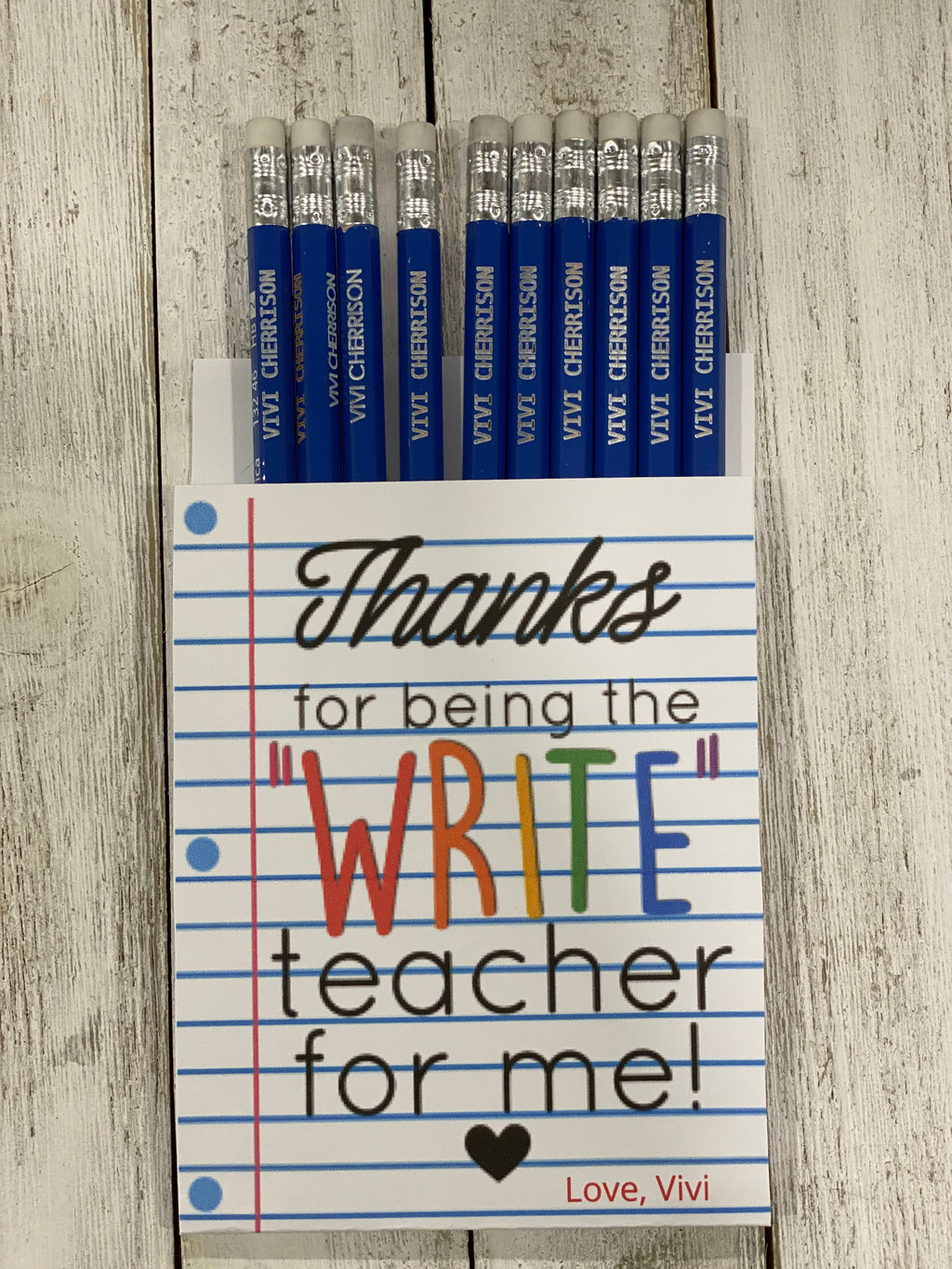 10 Personalized Wood Pencils