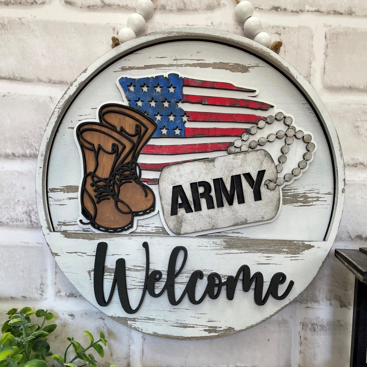 Military Branch Welcome Sign Slotted Insert