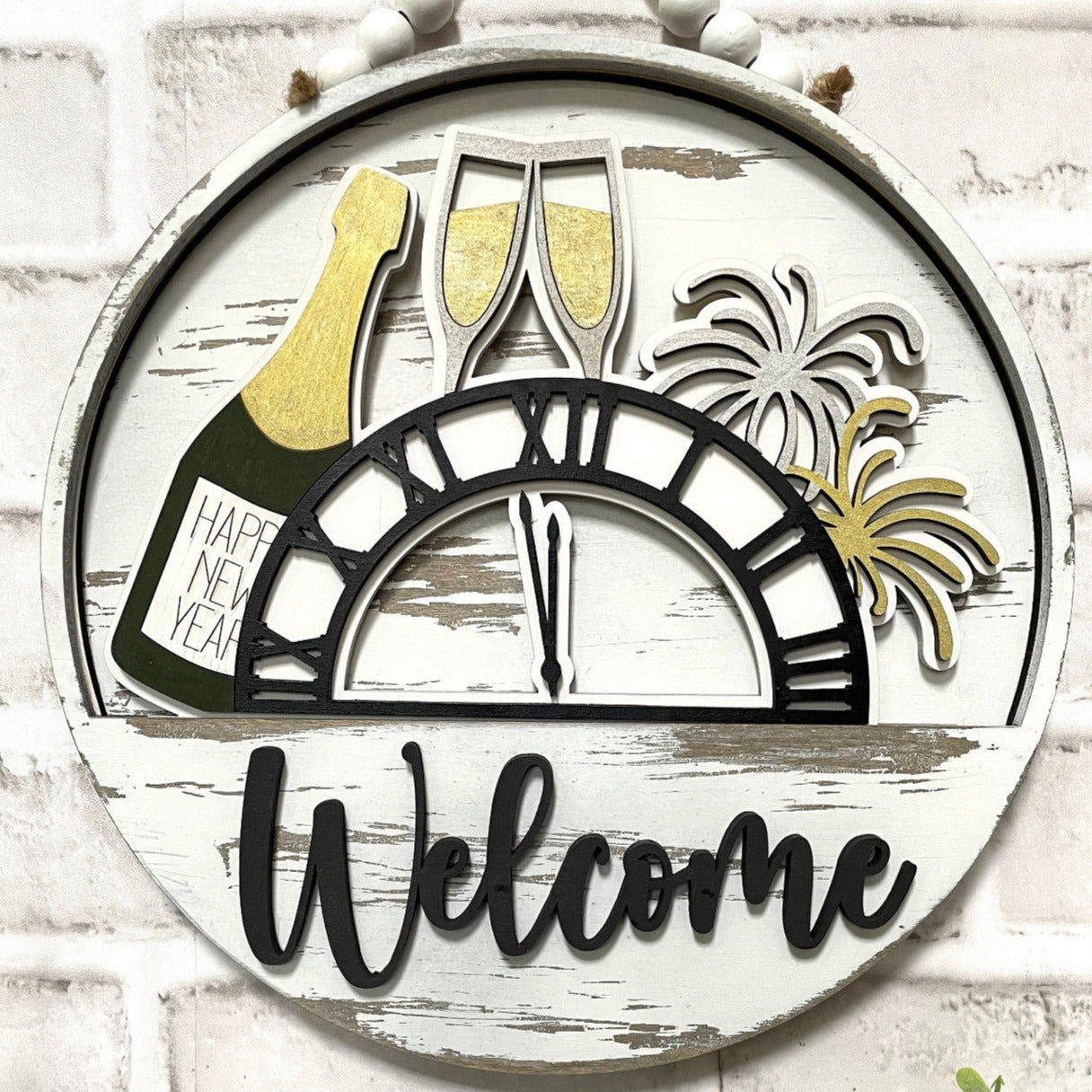 New Years Slotted Sign Insert