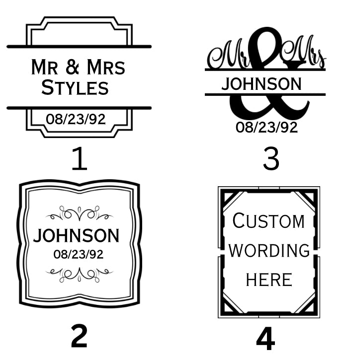 Personalized Wedding Engraved Decanter and 2 Glasses