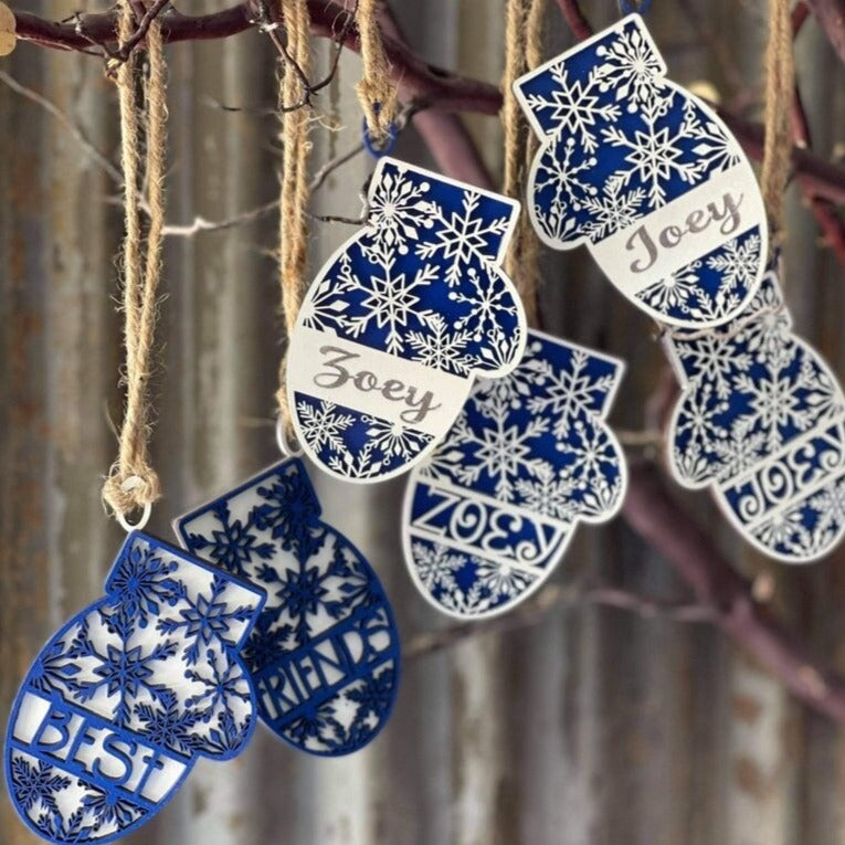 Personalized Mitten Ornaments