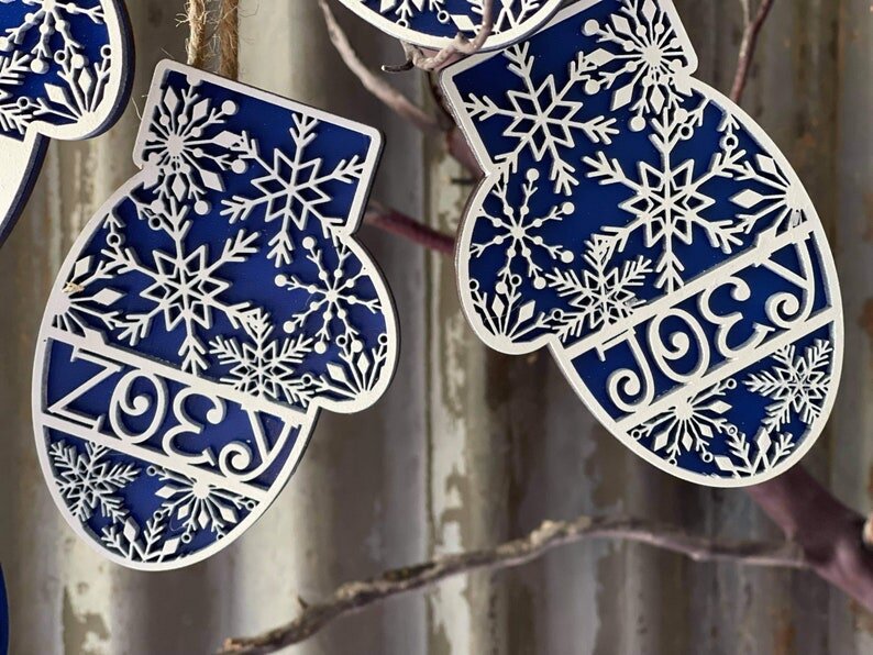 Personalized Mitten Ornaments