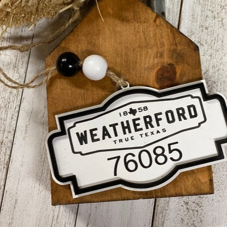 Weatherford Texas ZipCode Ornament Charm